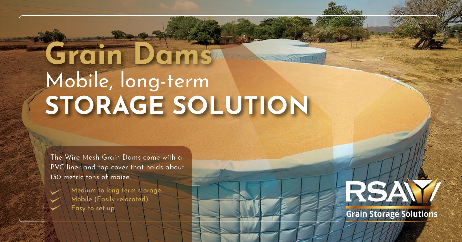 Grain dams | Mobile, long-term storage solution | RSA Grain Storage Solutions