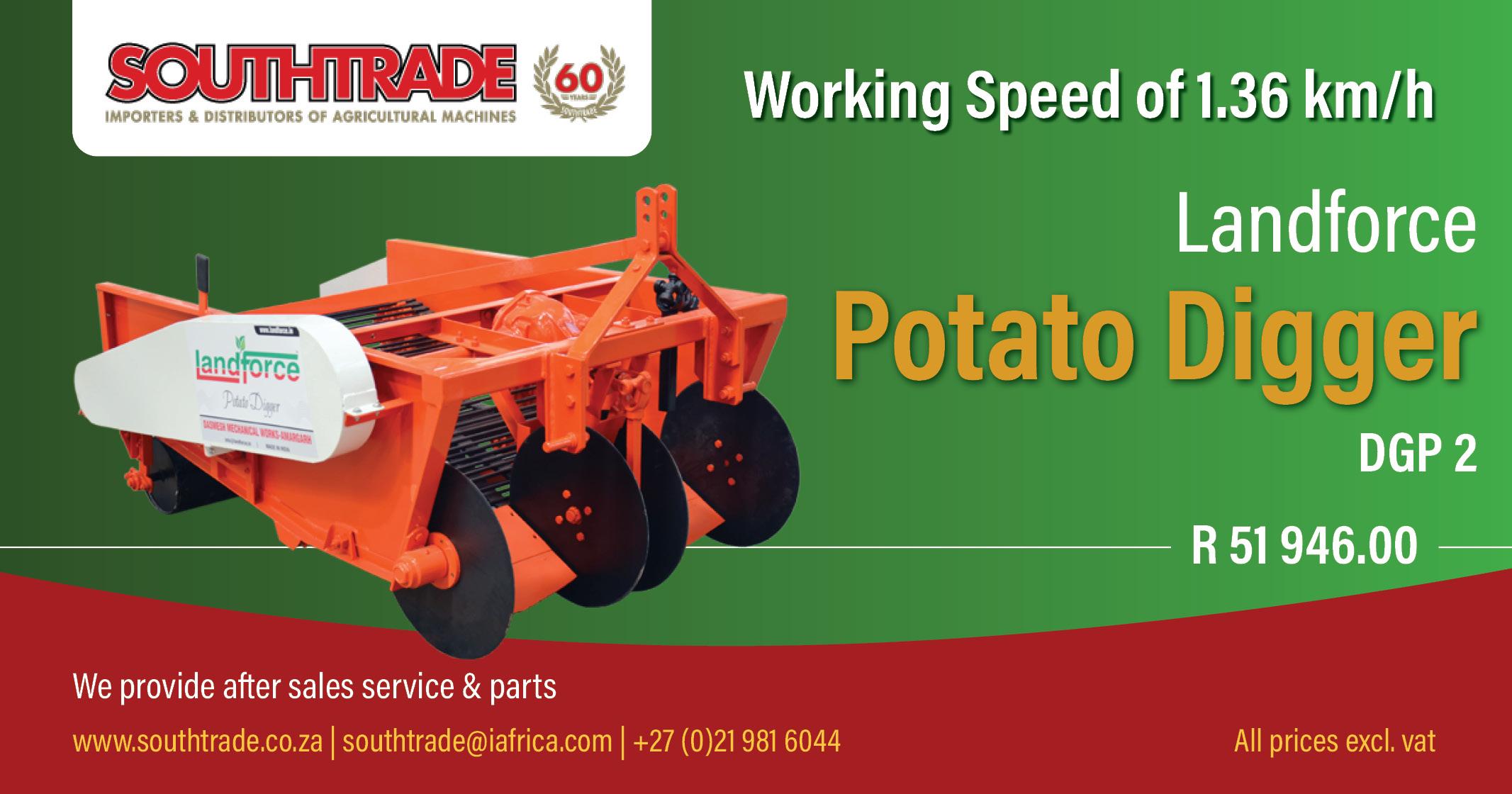 Landforce Potato Digger DGP 2 | Southtrade