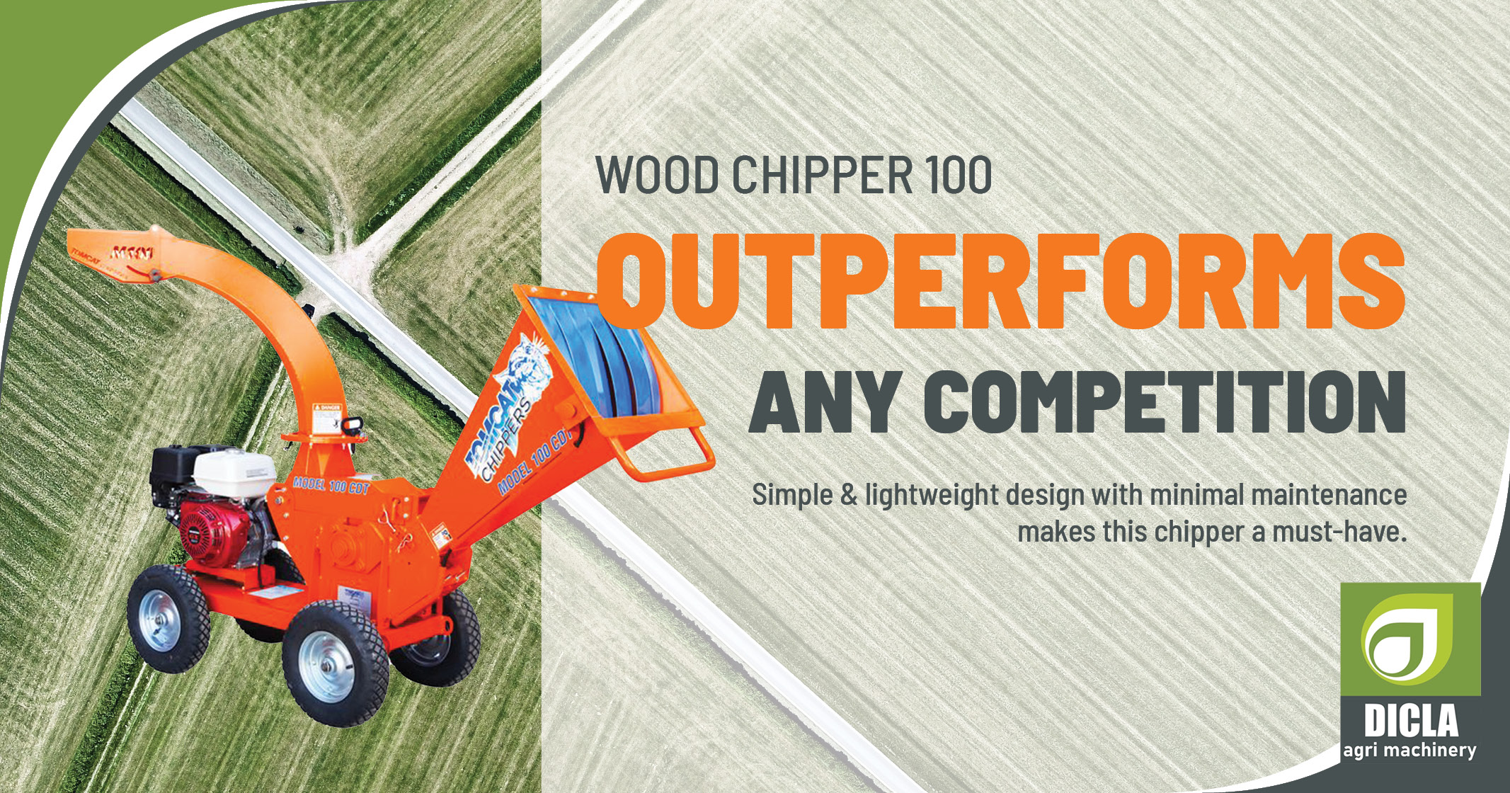 Tomcat 100 Series Wood Chipper | Outperforms any competition | Dicla Agri Machinery