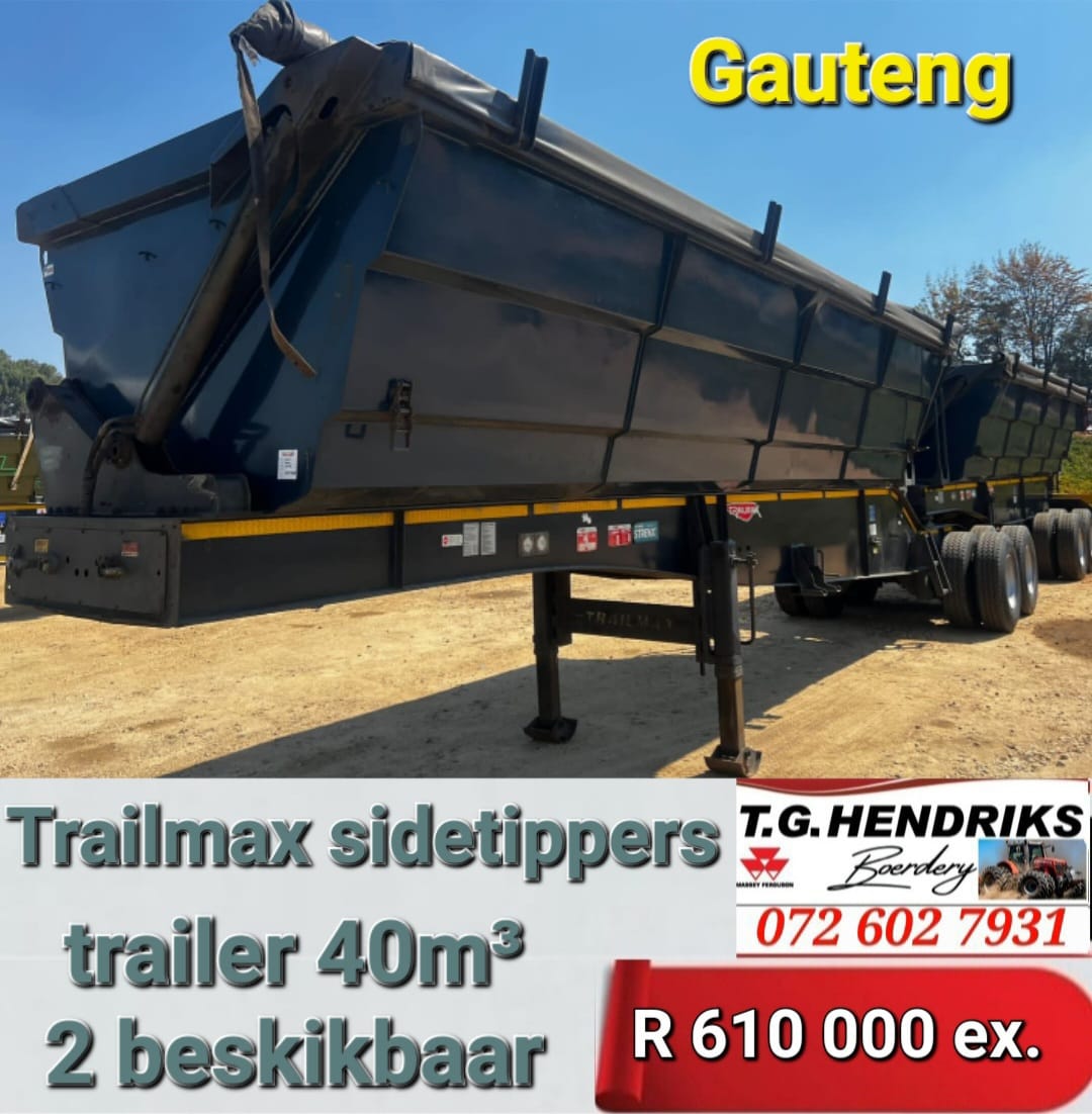 2 Trailmax sidetippers trailer 40m3 | T.G Hendriks boerdery