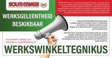 Werksgeleentheid beskikbaar! | Werkswinkeltegnikus | Southtrade