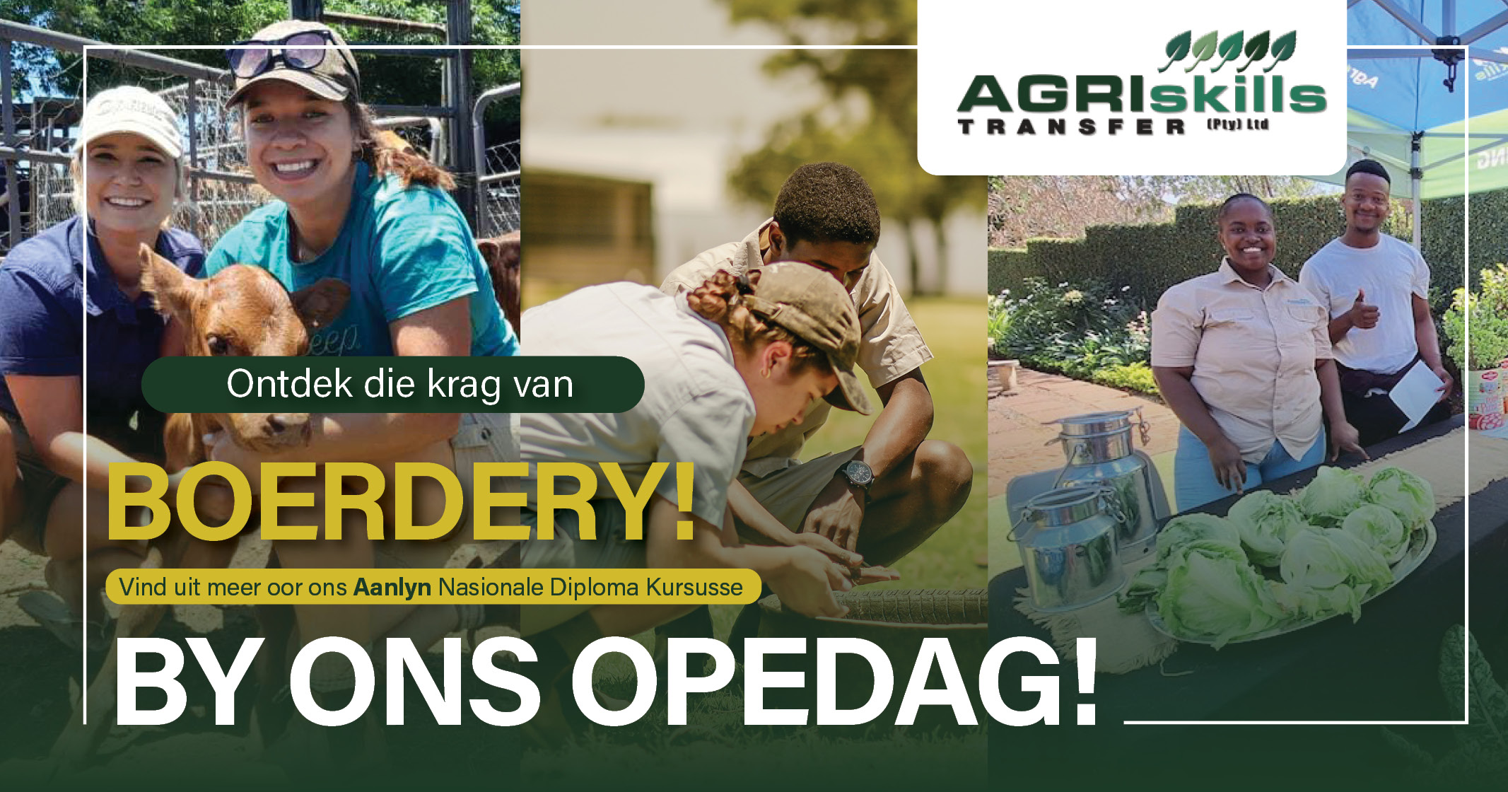 Vind uit meer oor ons Aanlyn Nasionale Diploma kursusse by ons Ope Dag 5 Apr. | Agri Skills Transfer