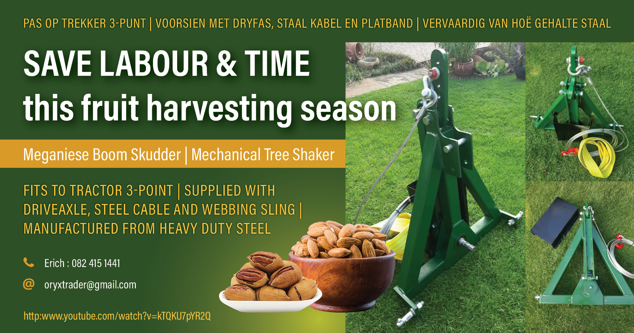 Save labour & time this harvesting season with this Mechanical Tree Shaker | Oryx Trader
