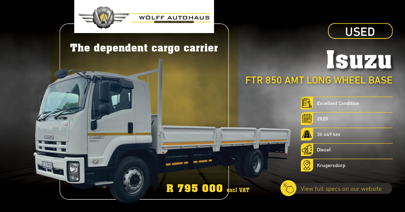 2020 Isuzu FTR 850 AMT Long Wheel Base | Wölff Autohaus