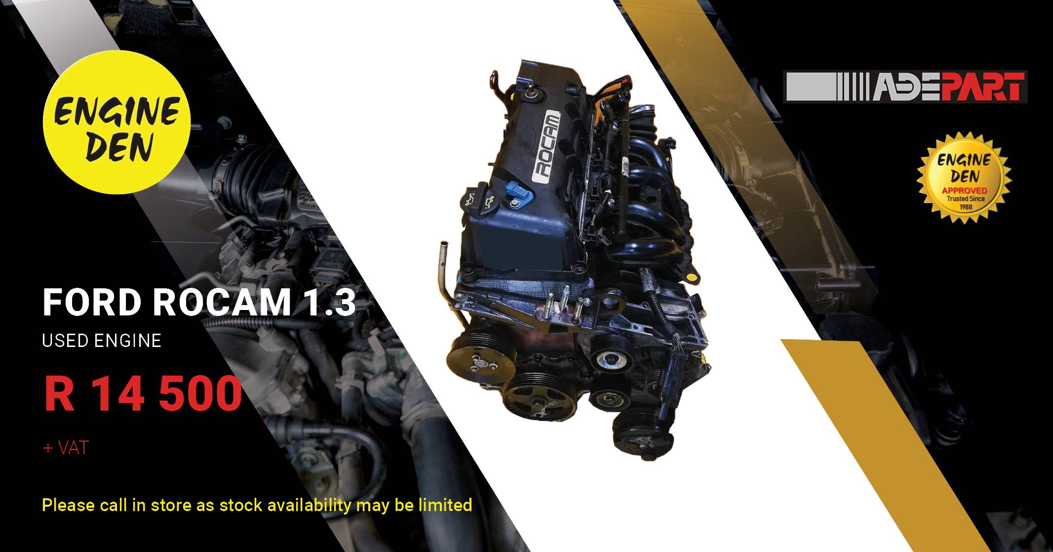 Ford Rocam 1.3 used engine | Engine Den
