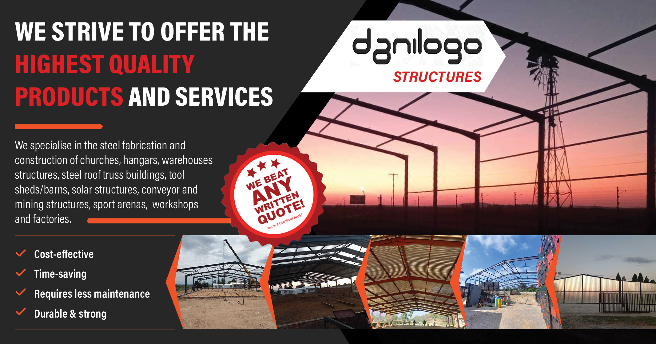 We strive to offer the highest quality and services | Danilogo Structures
