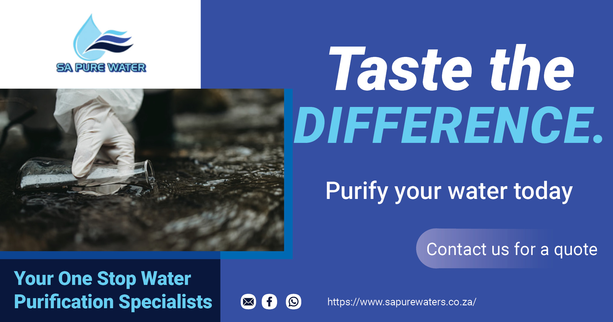 Taste the DIFFERENCE. Purify your water today | SA Pure Water