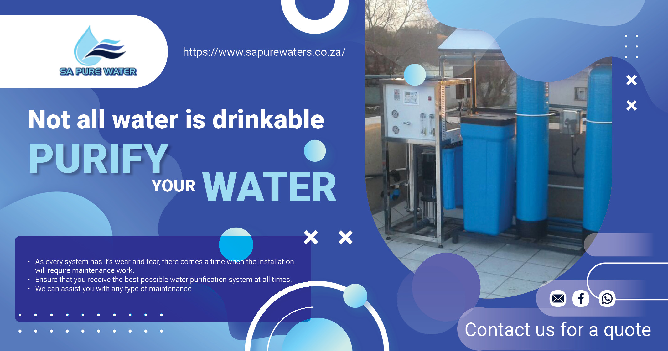 Not all water is drinkable | Purify your water | SA Pure Water