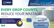 Every drop counts, Reduce your wastage | Riken Electric
