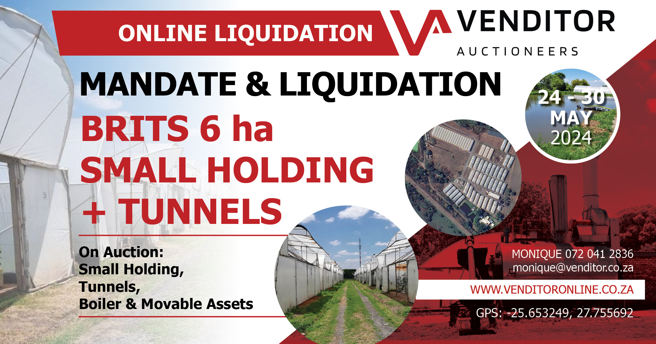 Online liquidation auction | Brits 6 ha small holding + tunnels | 24 – 30 May 2024 | Venditor