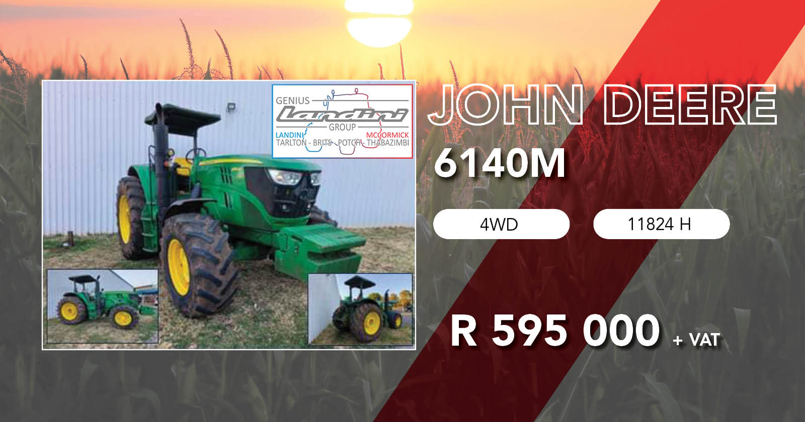JOHN DEERE 6140M | 4WD 11824 H | Genius landbou