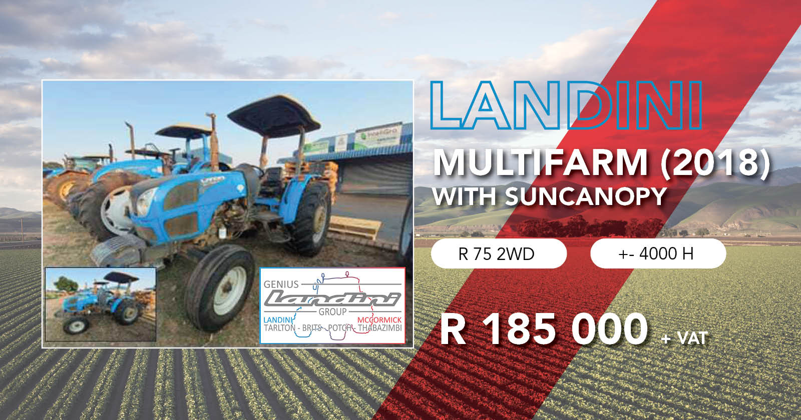 LANDINI MULTIFARM (2018) WITH SUNCANOPY | Genius landbou