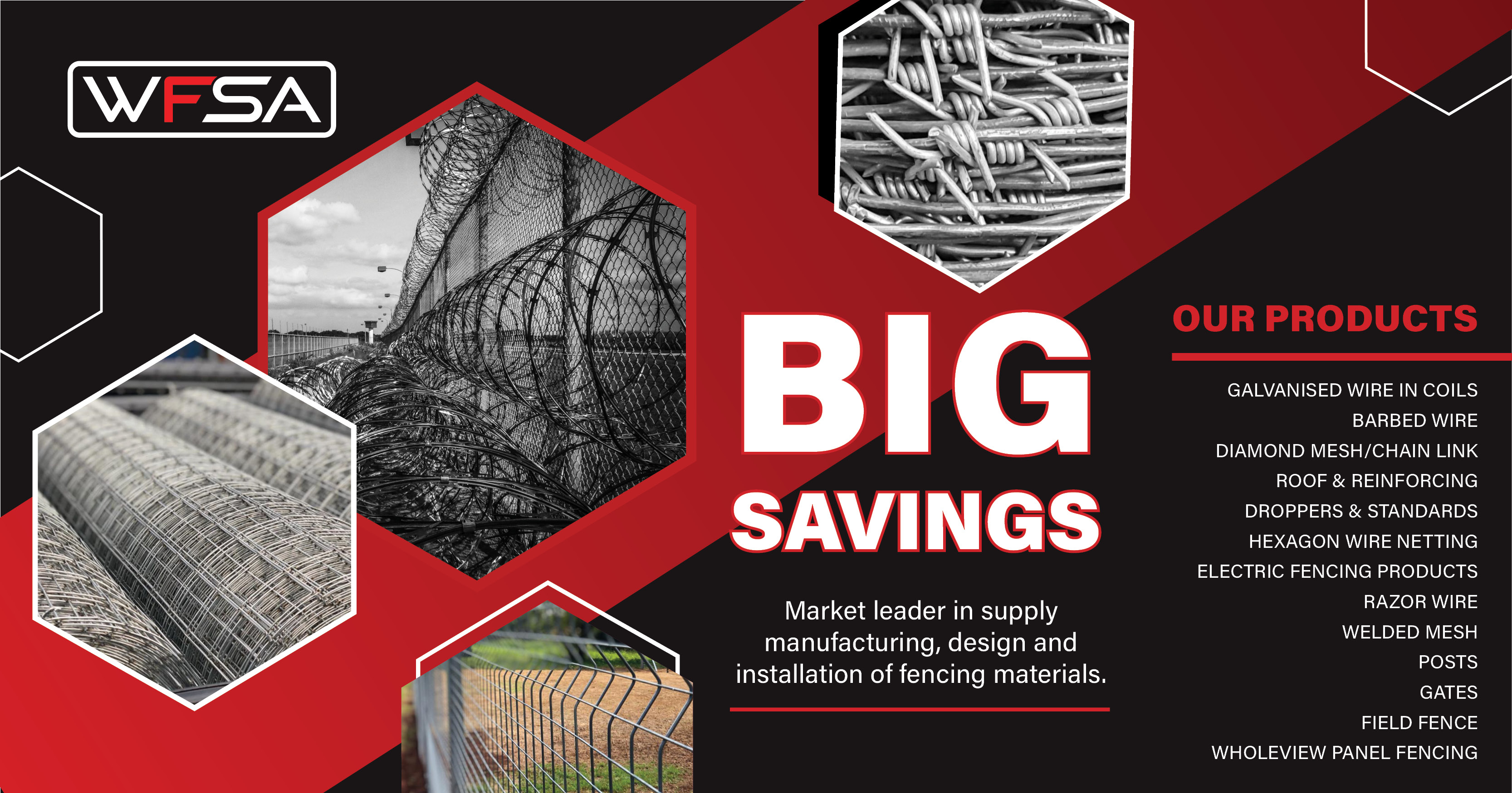 BIG savings! | Leaders in supply, design and installation of fencing materials | Wholesale Fencing