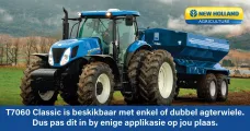 T7060 Classic is beskikbaar met enkel of dubbel agterwiele | New Holland