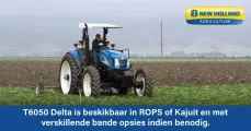 T6050 Delta is beskikbaar in ROPS of Kajuit en met verskillende bande opsies indien benodig