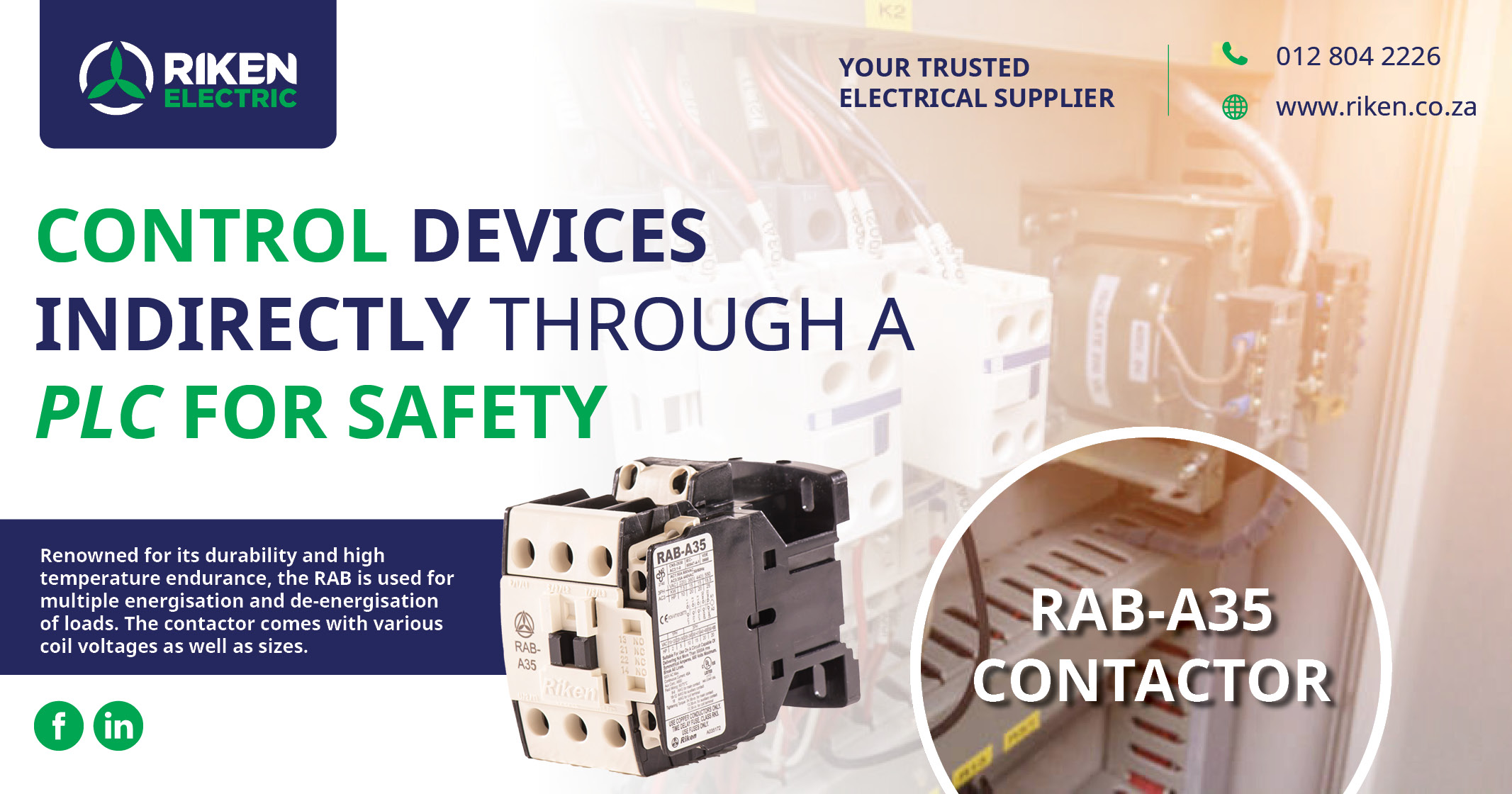 Control devices indirectly through a PLC for safety | Riken Electric