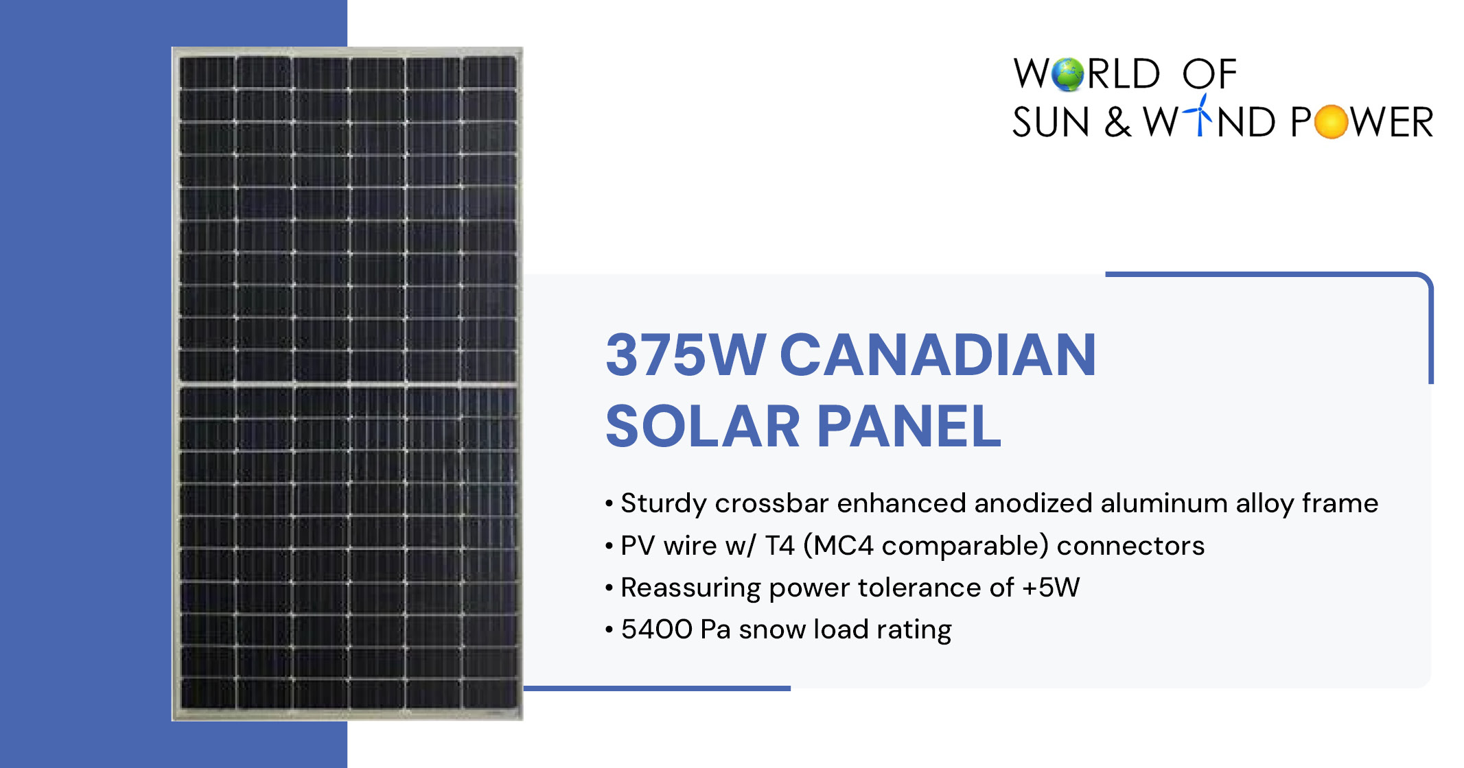 375 W Canadian solar panel | World of Sun & Wind Power