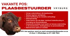 Vakante pos: Plaasbestuurder | Vryburg