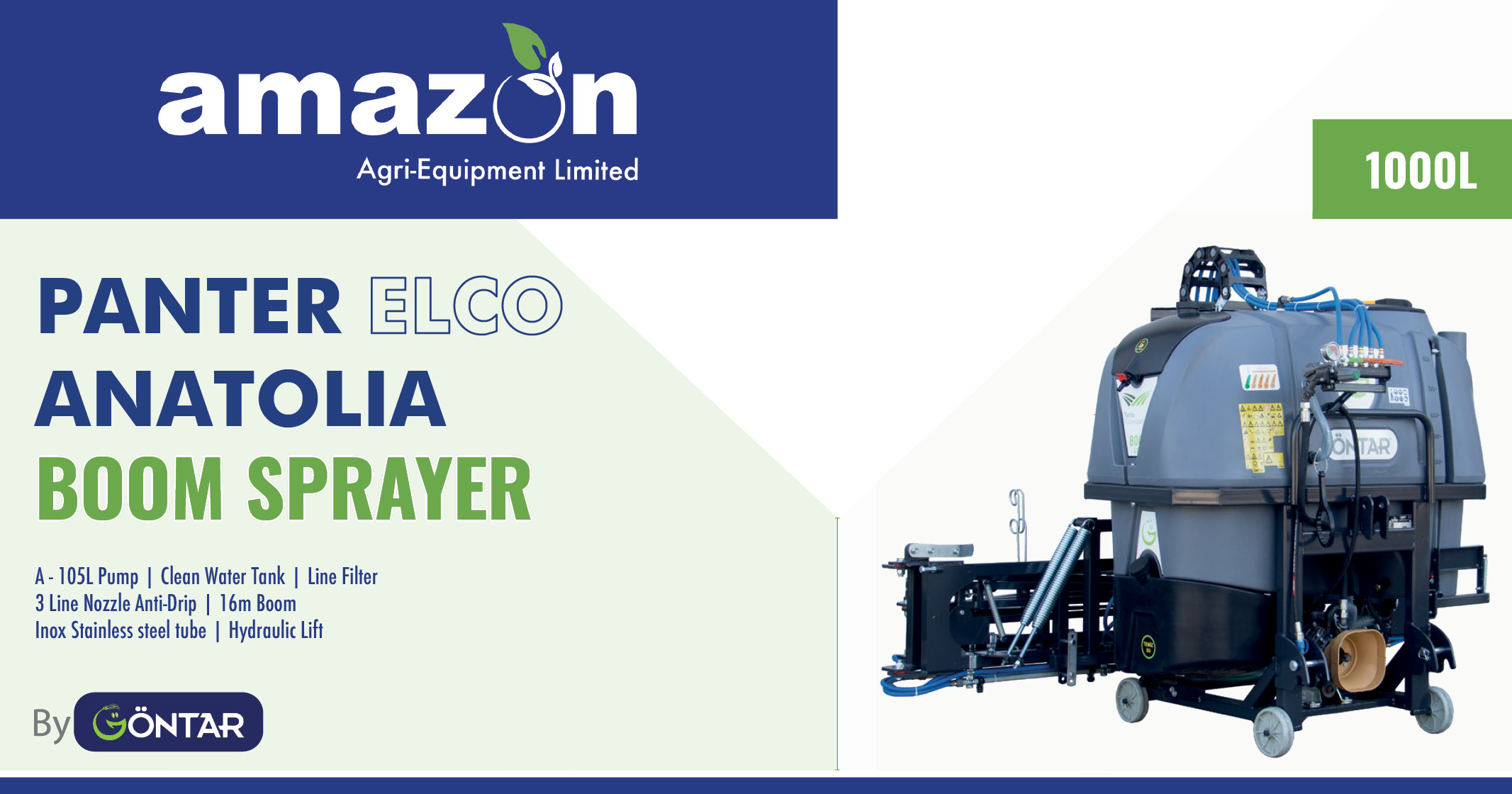 Panter Elco Anatolia Boom Sprayer | 1000L | Amazon Agri-equipment