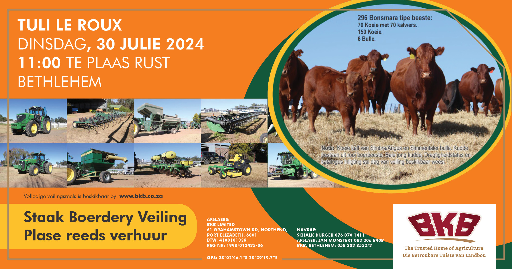 Tuli Le Roux Staak Boerderyveiling | 30 Julie 2024 | Te Plaas Rust | Bethlehem