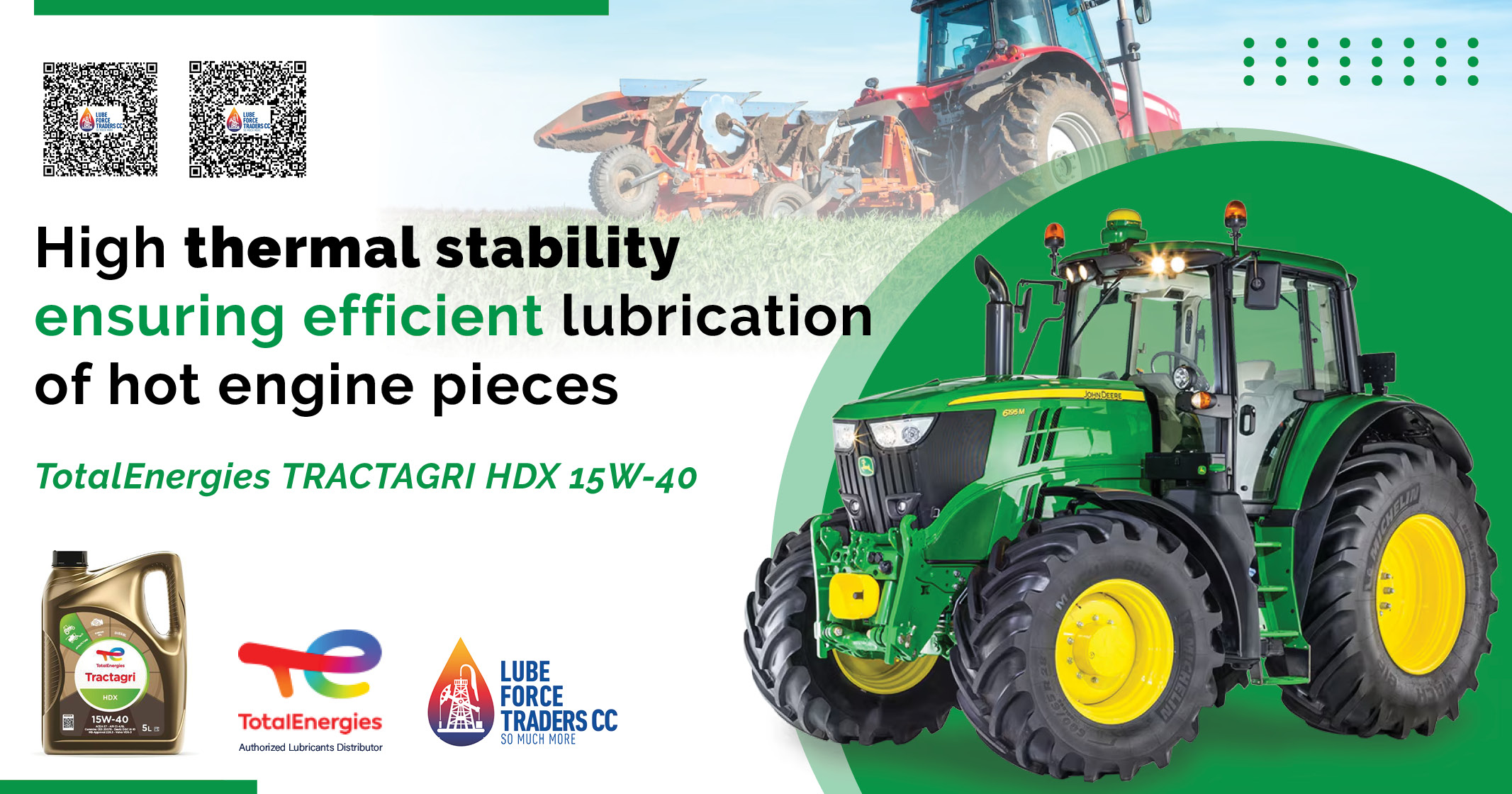 TotalEnergies TRACTAGRI HDX 15W-40 | High thermal stability | Lube Force Traders cc