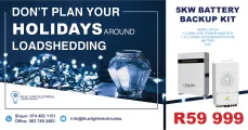 Don't Plan Your Holidays Around Loadshedding | 5KW Battery Backup Kit | Blue light Electrical