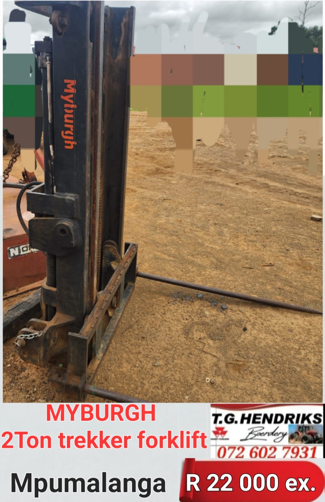 Myburgh 2-Ton trekker forklift | T.G Hendriks boerdery