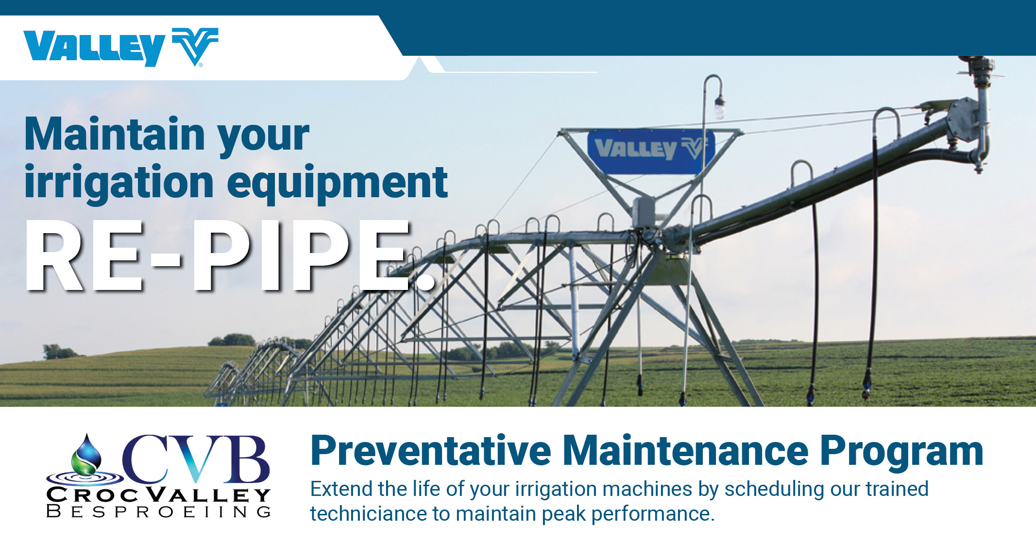 Maintain your irrigation equipment & Re-pipe with Croc Valley Besproeiing