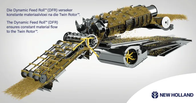 CR combine harvester | Opti-Fan™ technology compensates for the effect of gravity on crop material