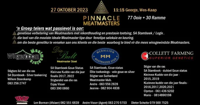 Medallion Meatmaster aanbod op Pinnacle MM Veiling | 27 Oktober 2023 | George