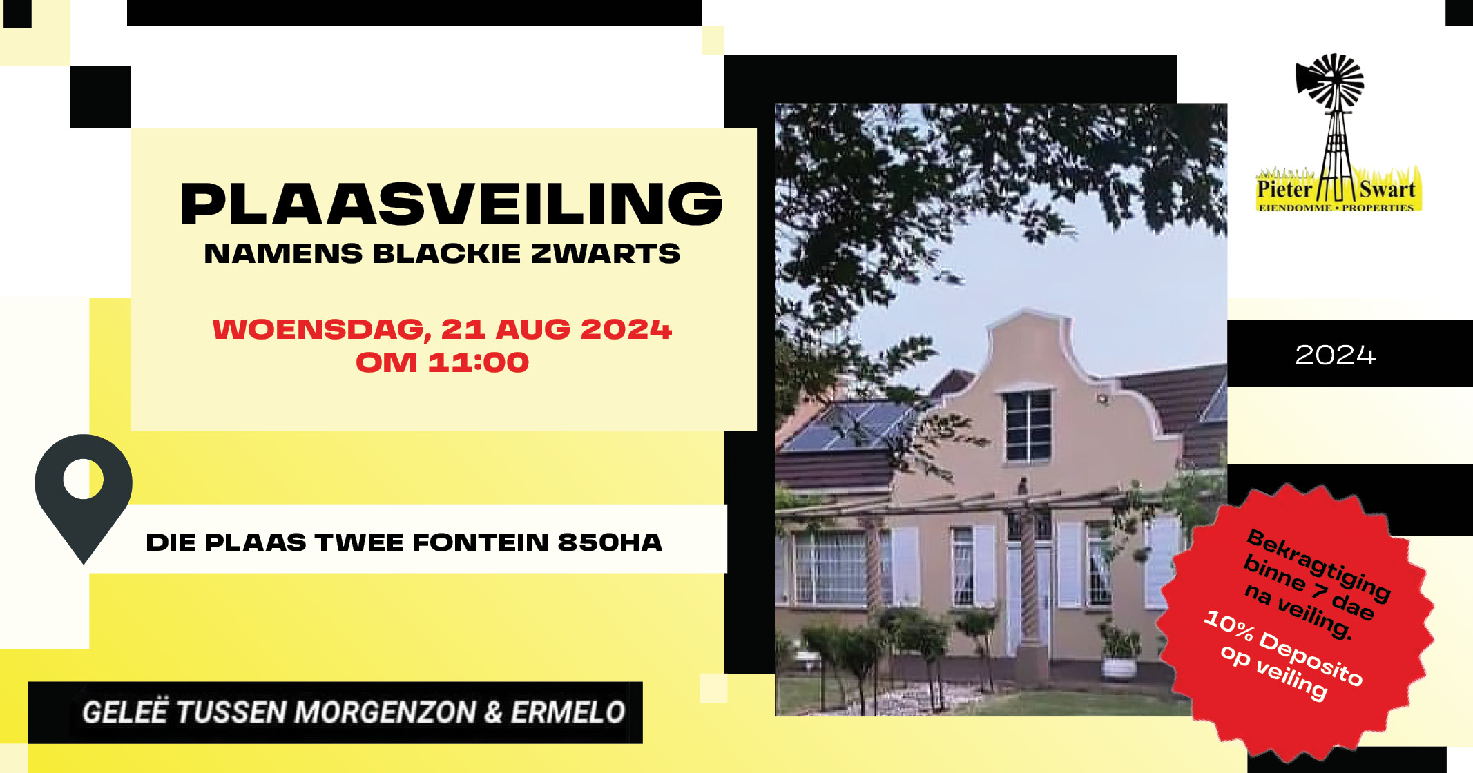 Plaasveiling names Blackie Zwarts | 21 Augustus 2024