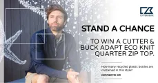 It's competition time | Adapt men’s eco knit stretch recycled quarter zip pullover | Cutter & Buck