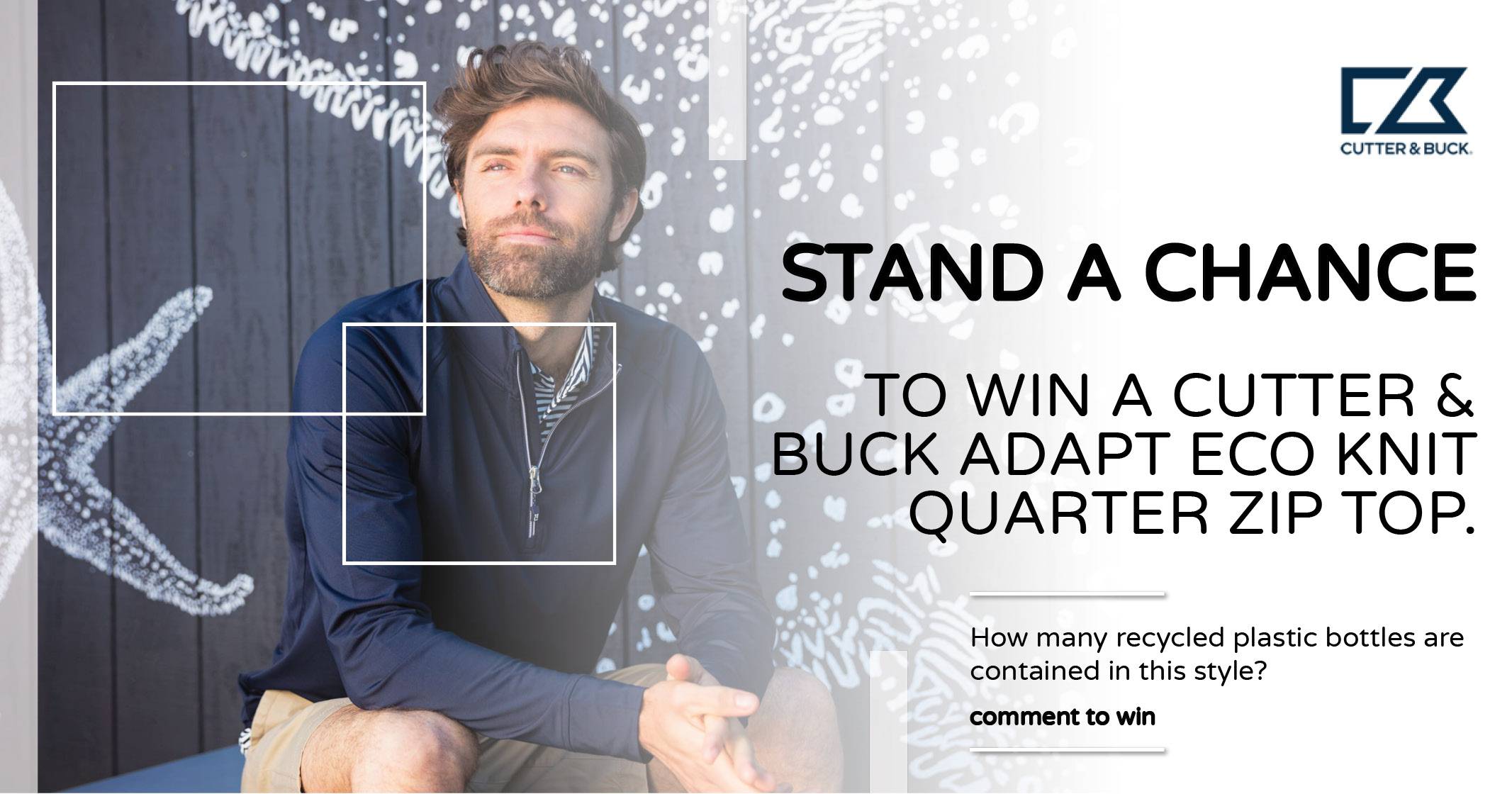 It's competition time | Adapt men’s eco knit stretch recycled quarter zip pullover | Cutter & Buck