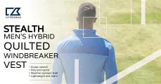 Stealth men’s hybrid quilted windbreaker vest | Cutter & Buck
