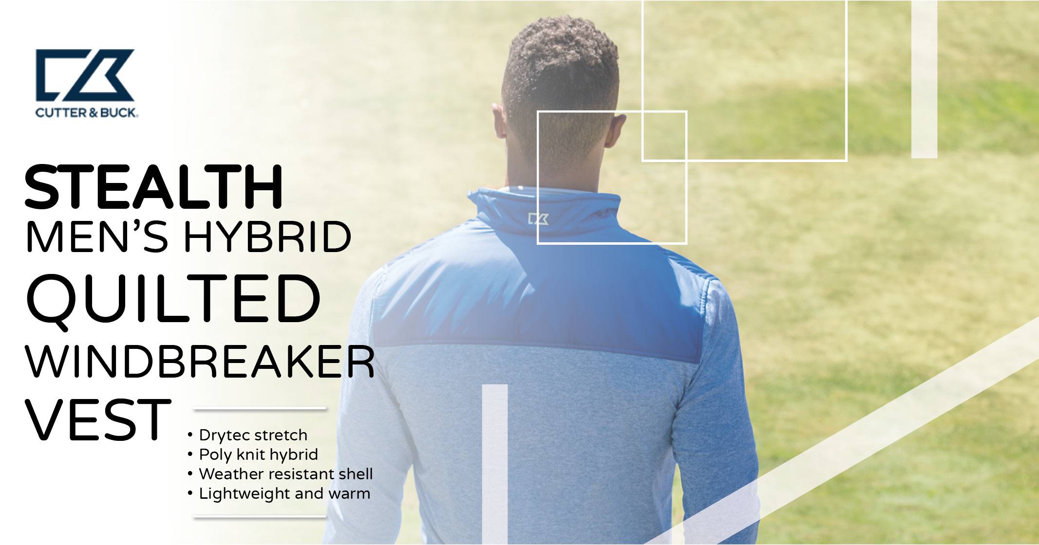 Stealth men’s hybrid quilted windbreaker vest | Cutter & Buck