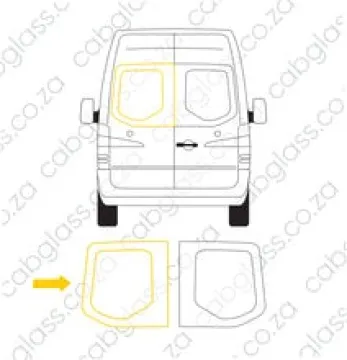 TAIL DOOR LH (NO CUT OUT) | MERCEDES BENZ SPRINTER BUS (2014-2019) | Cabglass