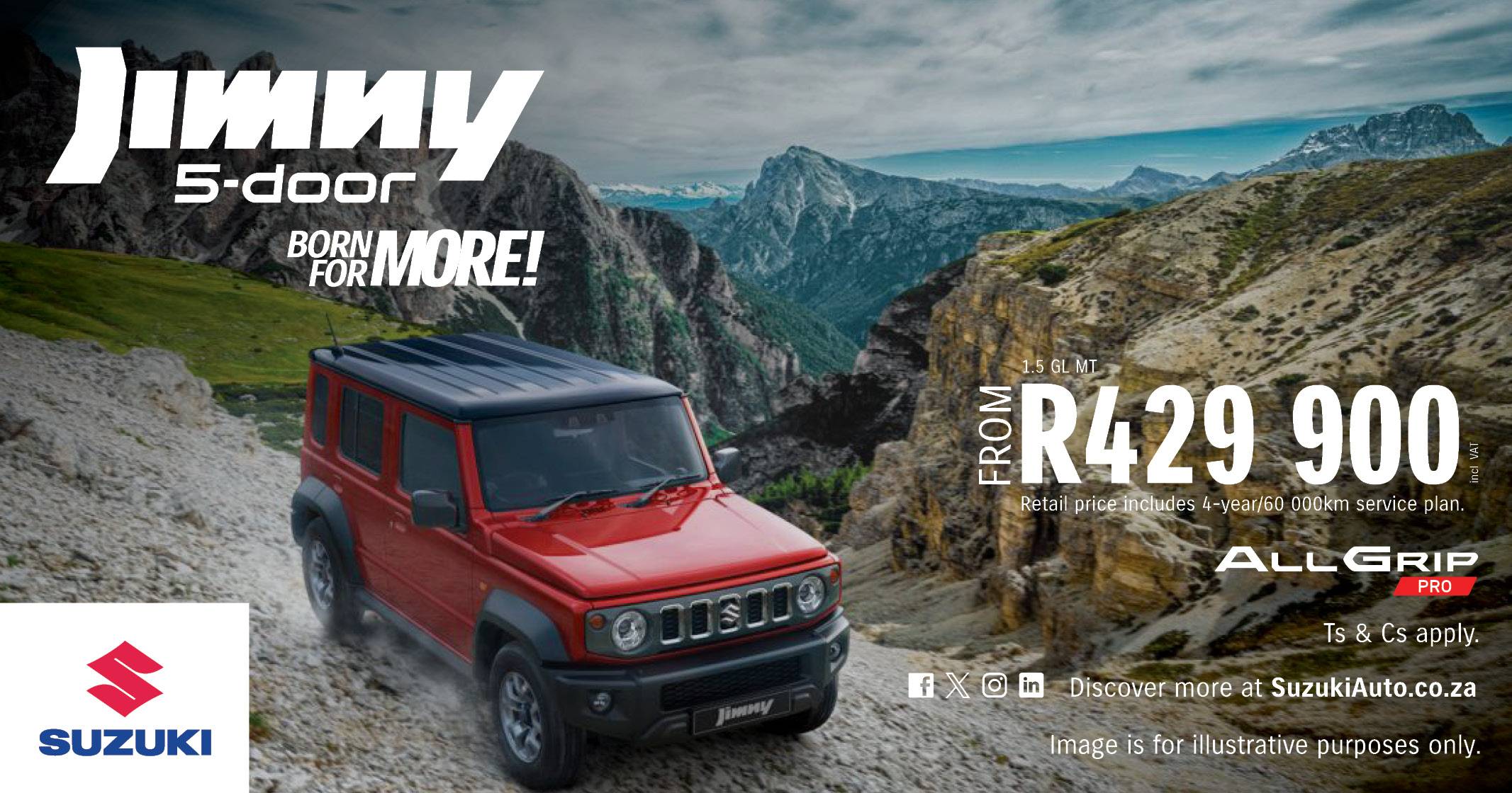 JIMNY 5-door born for more! | Suzuki SA