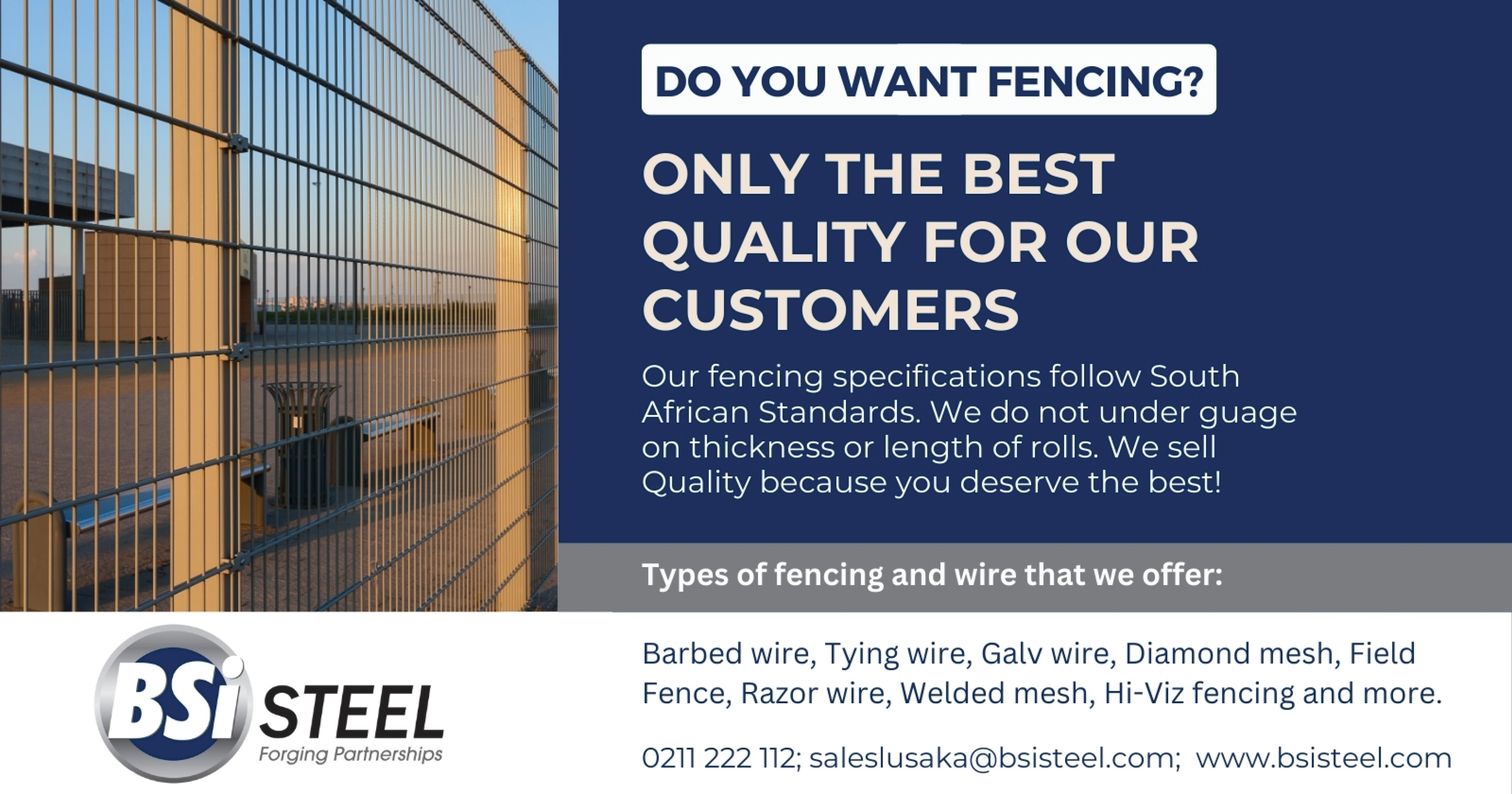 Do you want fencing? | BSi Steel