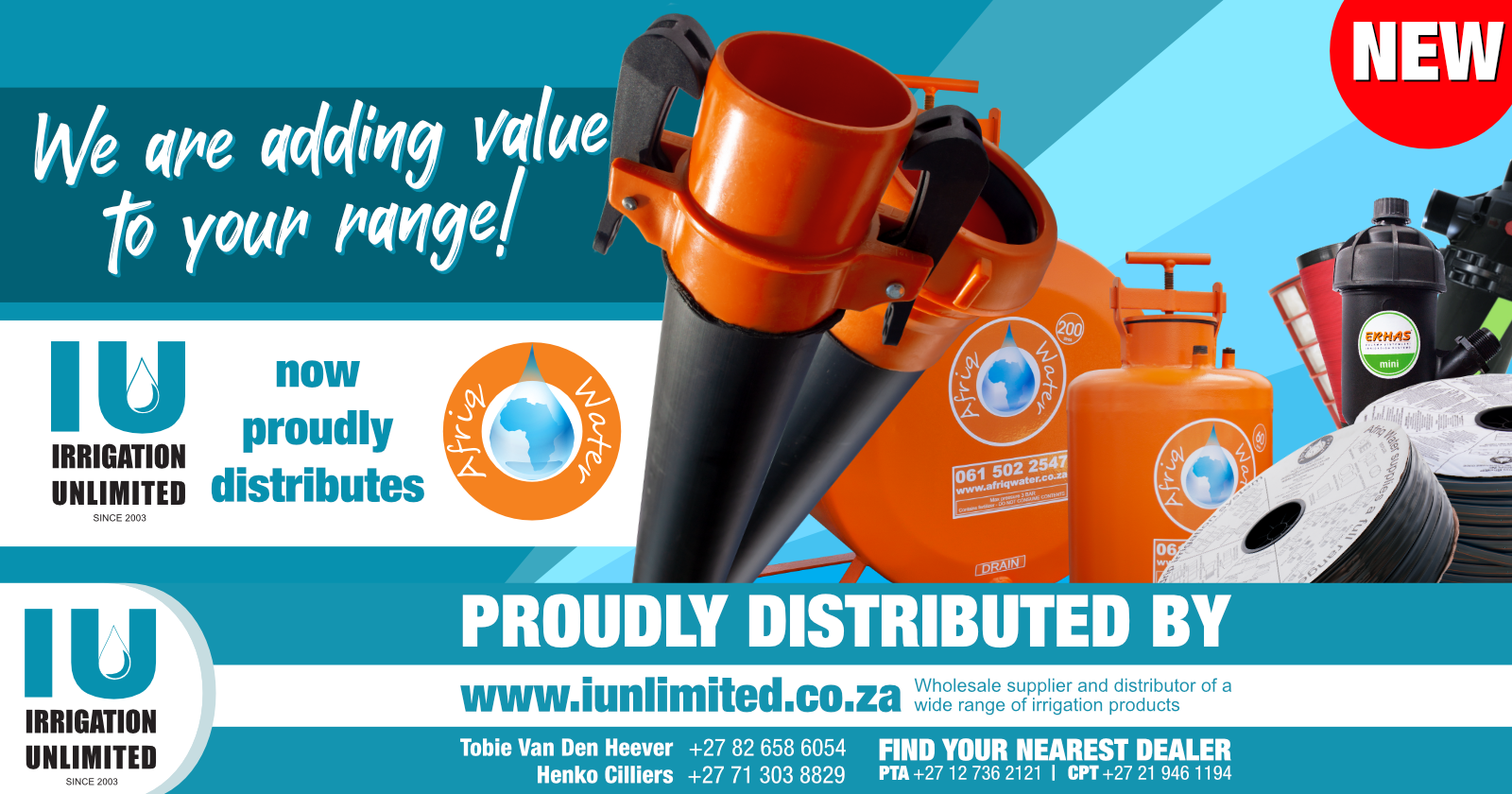 Irrigation Unlimited now proudly distributes Afriq Water