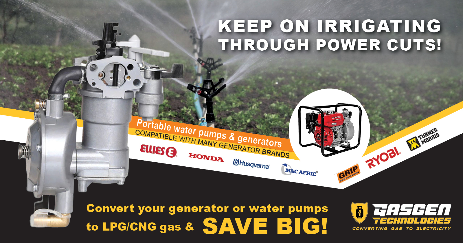 Keep on irrigating through power cuts! | Generators and Water pumps | Gasgen Technologies