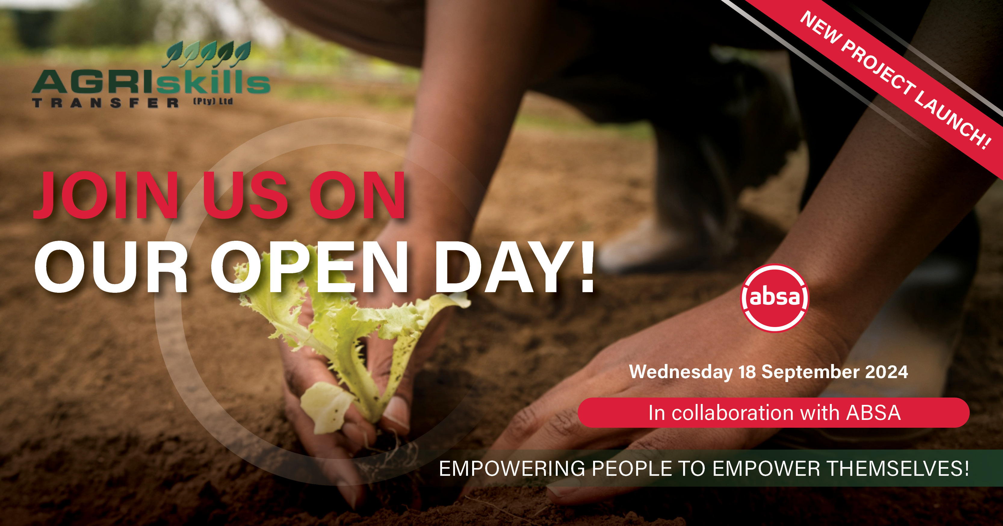 Join us on our open day! | Wed.18 Sep. 2024 | Agri Skills Transfer in collaboration with ABSA