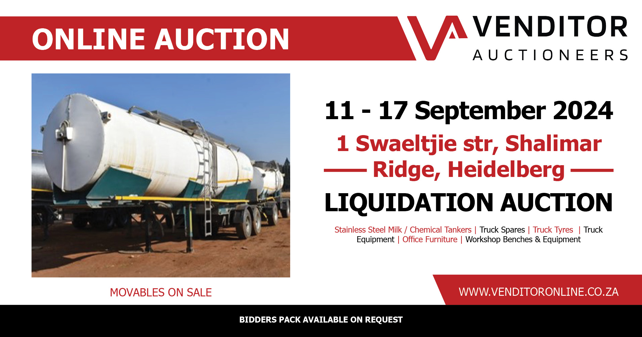 Venditor moveable asset auction | 17 September 2024 | Heildelberg