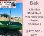 3.5 m Bak 3 mm staalmet hidroliese auger | T.G Hendriks boerdery