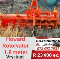 Howard rotovator 1.8 meter | T.G Hendriks boerdery
