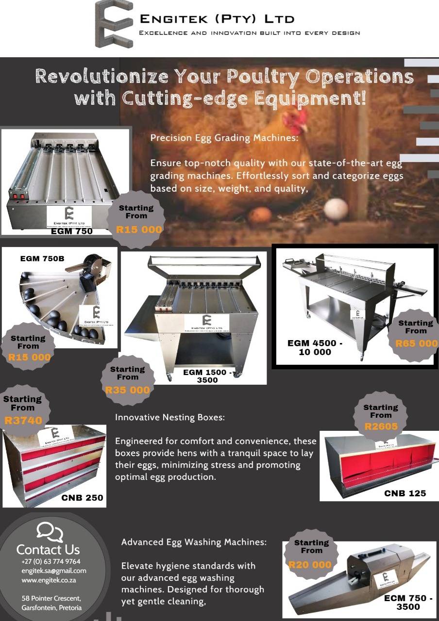 Poultry Egg Grading and Washing Machines and Nesting Boxes