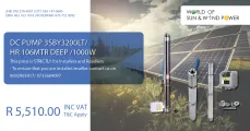 DC PUMP 3SBY3200Lt/HR 106mtr Deep /1000w | World of Sun & Wind Power