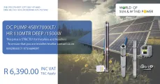 DC PUMP 4SBY7000Lt/HR 110mtr Deep /1500w | World of Sun & Wind Power