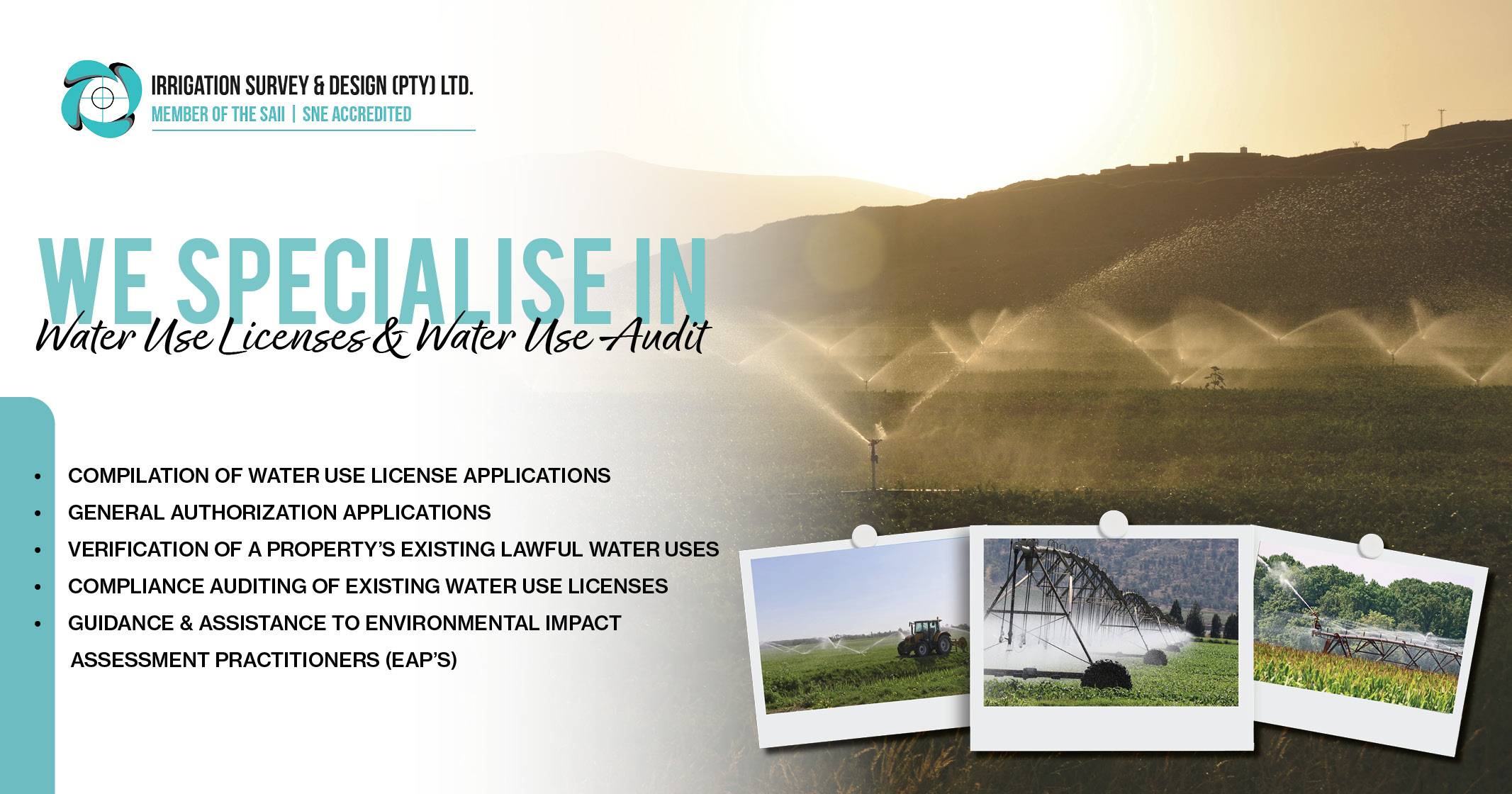 Water use licenses & water use audits | Irrigation Survey & Design