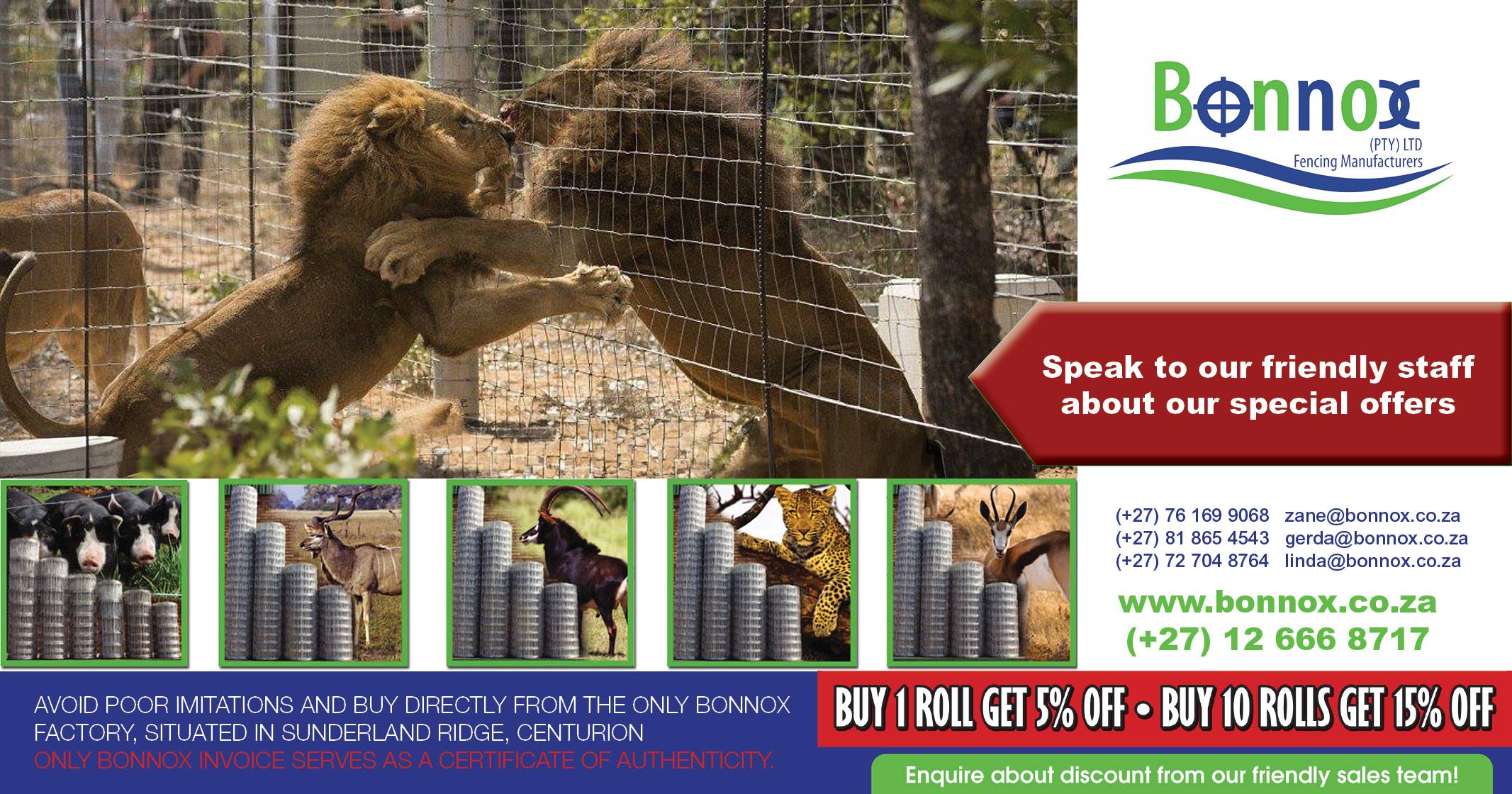 Manufacturers of world class game & livestock FENCING | Special discounts available | Bonnox
