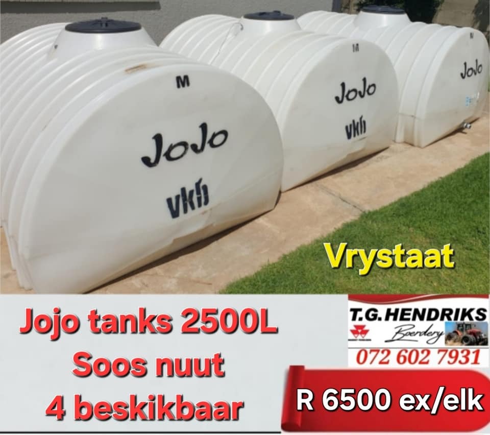 Jojo tanks 2500L | T.G Hendriks boerdery